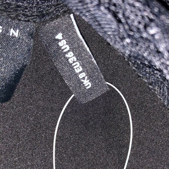 ASOS Design Dress One Shoulder Sheer Lace Asymmetrical Midi Evening Black NWOT 4 - Picture 5 of 7